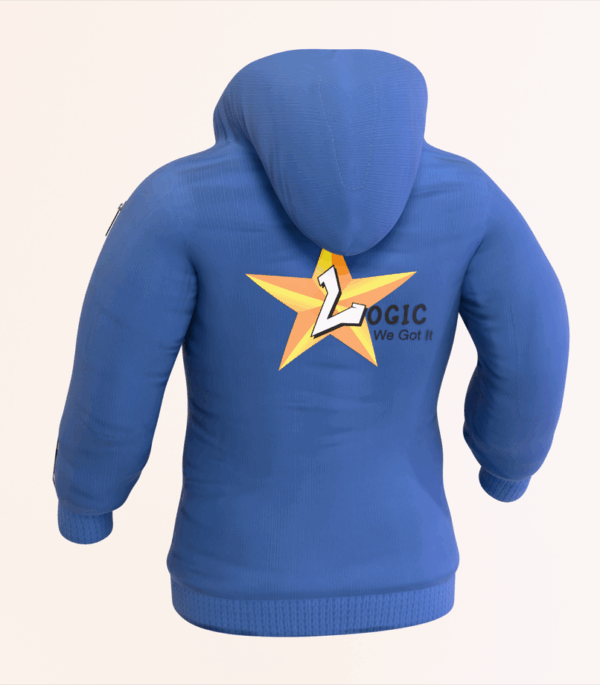 Essential Blue Hoodie with Sleeve Zip - Image 3