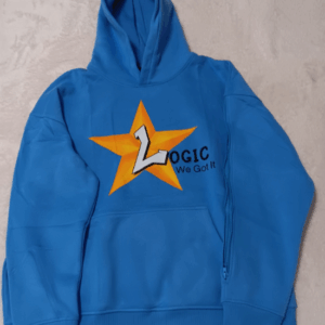 Essential Blue Hoodie with Sleeve Zip