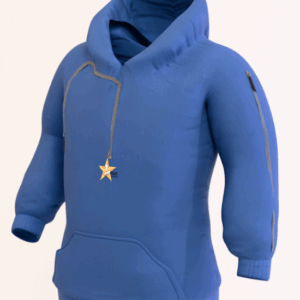 Essential Blue Hoodie with Sleeve Zip
