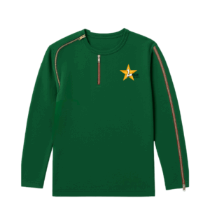 Green Long-Sleeve Care Top with Zipper Access