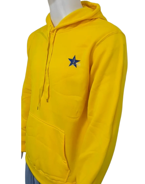 Yellow Logic Hoodie with Arm Opening Zipper